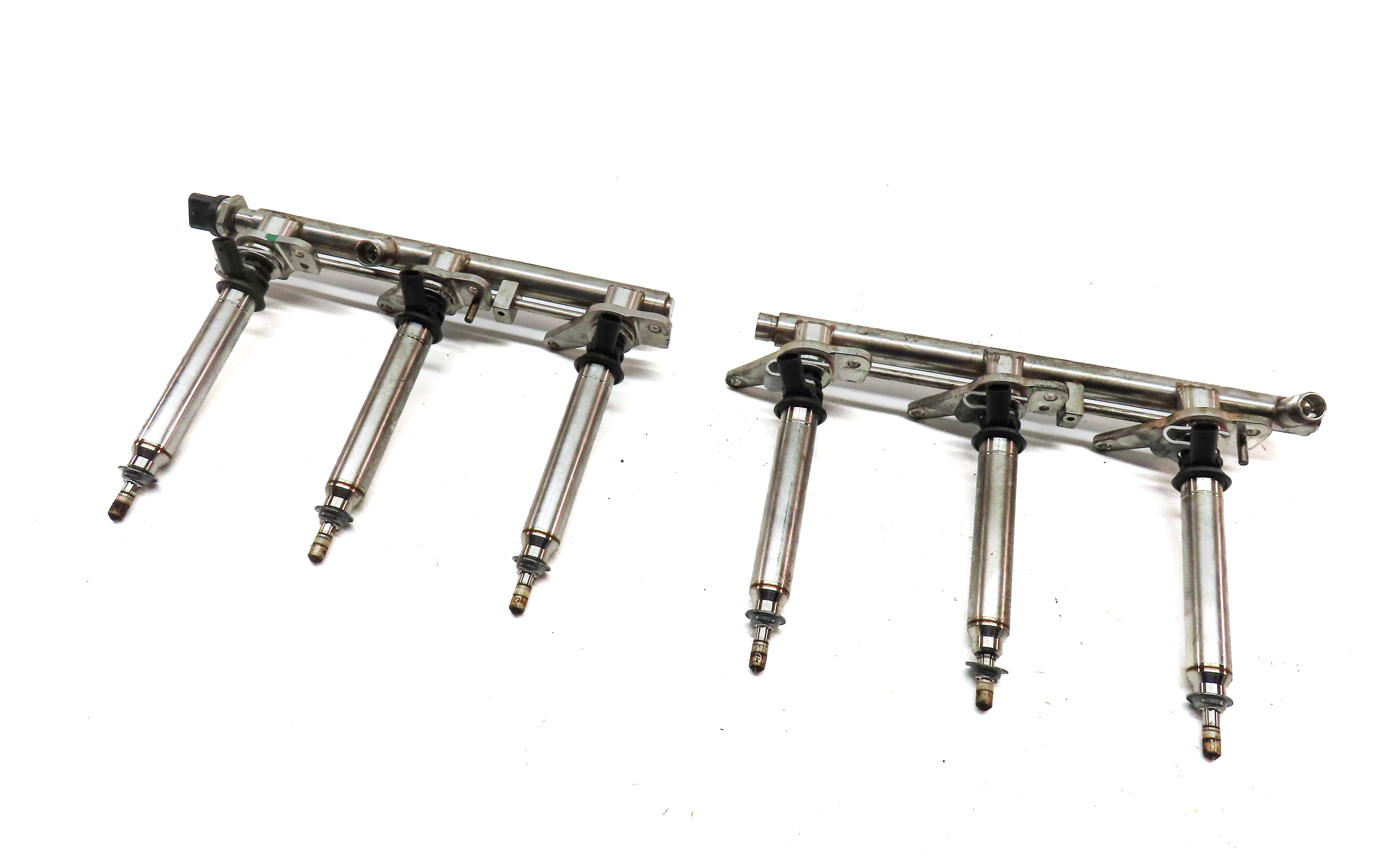 2012 MERCEDES E350 (W212) 3.5L (276.952) ENGINE FUEL INJECTOR SET/6 w/ RAILS — exact item pictured